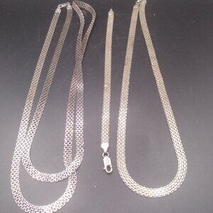 3 piece set Sterling Silver Bizmark Link Necklaces and Bracelet lot